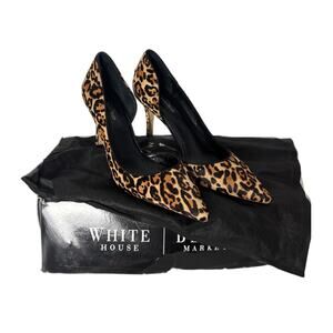 White House Black Market animal print leopard heel pumps 8.5